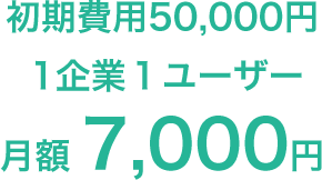 1企業１ユーザー月額7,000円